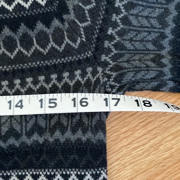 Eddie Bauer Knit Sweater Dress Womens M Quarter Zip Gray Winter Fair isle Nordic - Picture 8 of 8